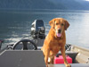 Zeke ready to out the jet boat